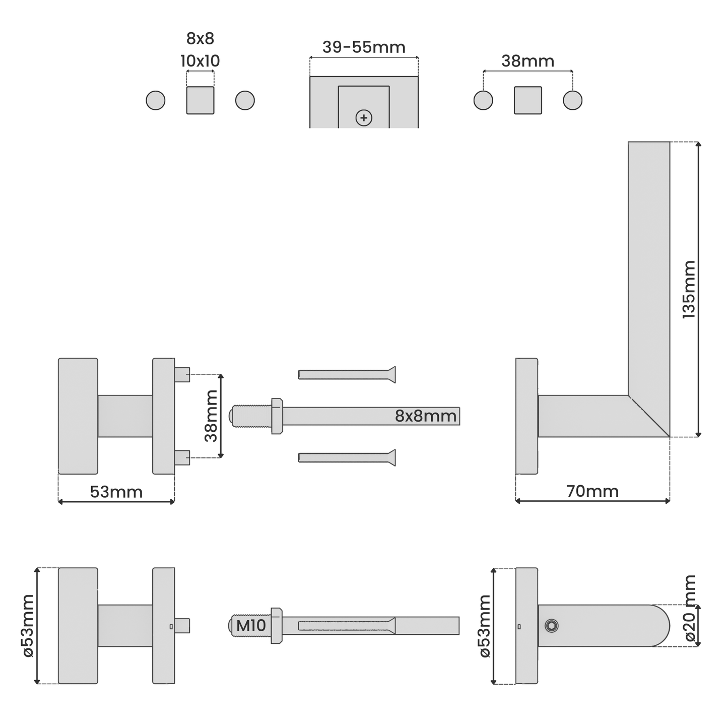 Wechselgarnitur LIVIA PZ – Edelstahl Türklinke mit festem Türknauf