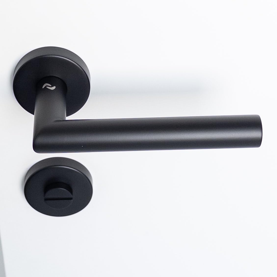 Drückergarnitur LIVIA R2 WC Bad Schwarz matt – Elegante Edelstahl Türklinke für Innentüren