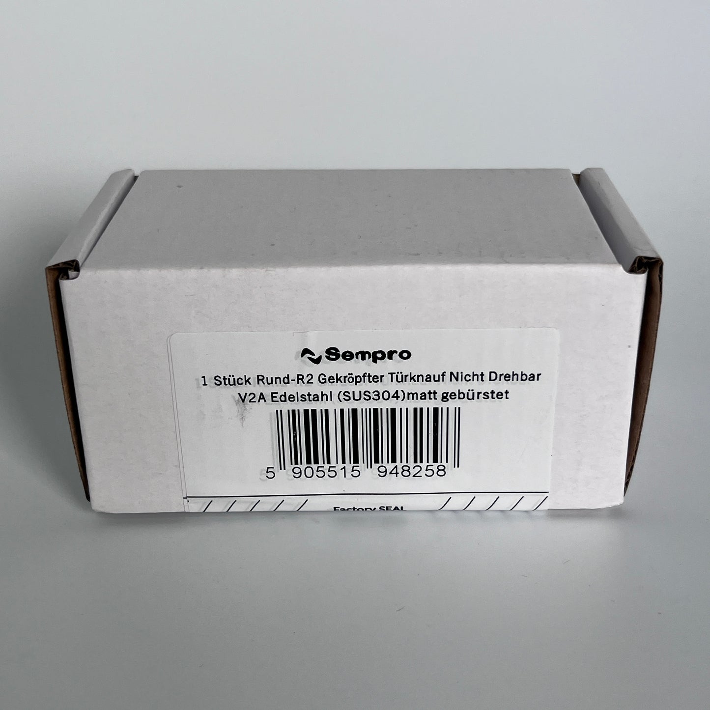 FLACHKNOPF R2 Fest - gekröpfter Knauf aus Edelstahl für Innentüren