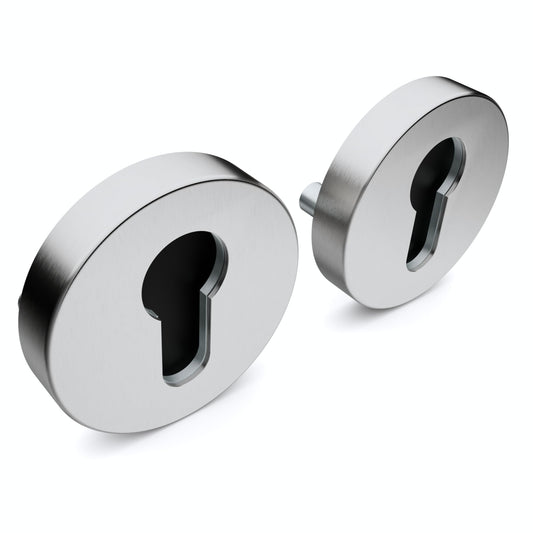 R1 PZ Profilzylinder - Runde Rosetten aus Edelstahl für Innentüren