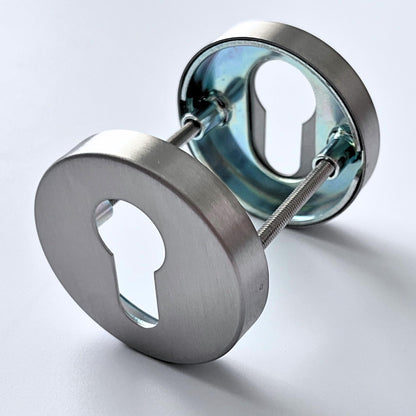 R1 PZ Profilzylinder - Runde Rosetten aus Edelstahl für Innentüren