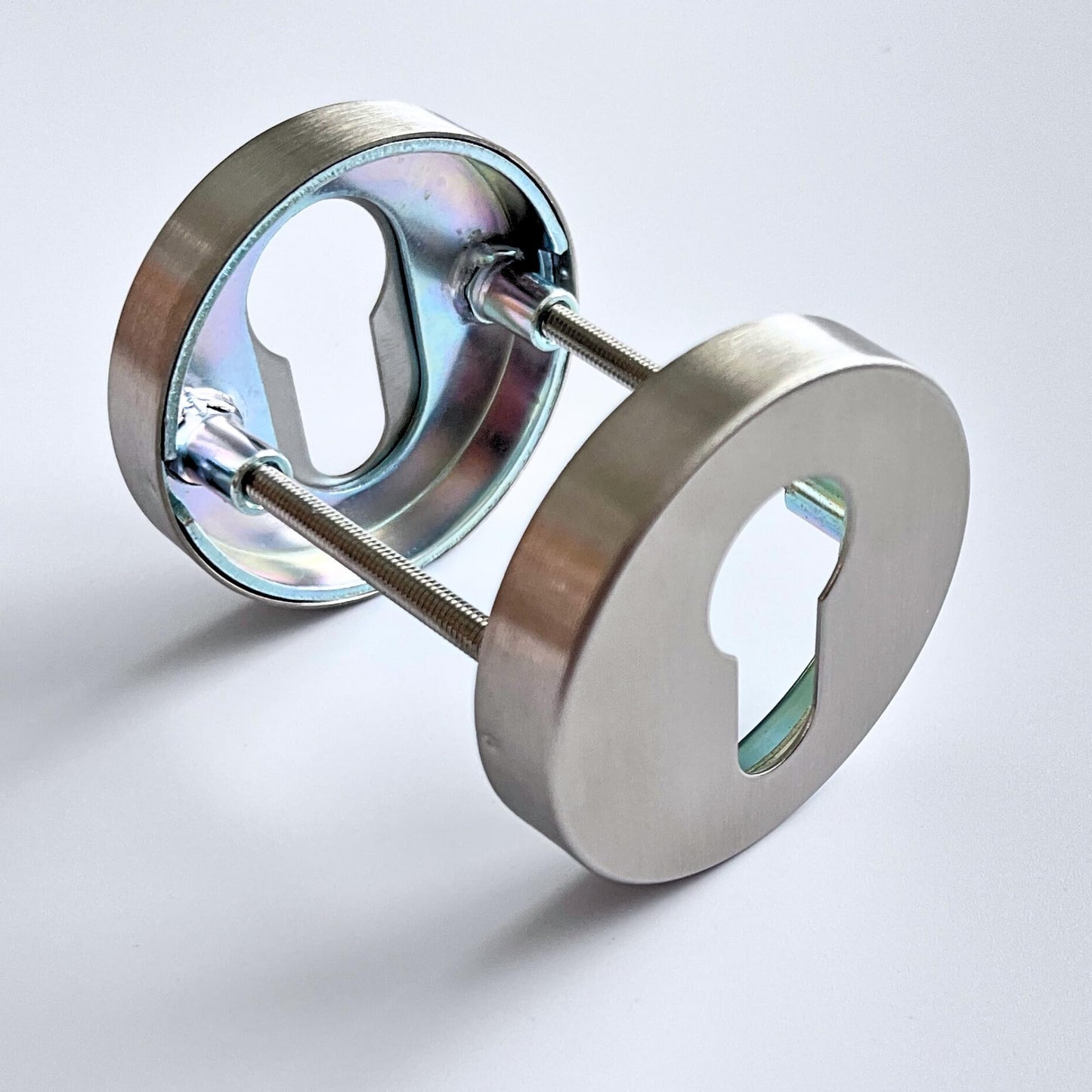 R1 PZ Profilzylinder - Runde Rosetten aus Edelstahl für Innentüren