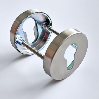 R1 PZ Profilzylinder - Runde Rosetten aus Edelstahl für Innentüren