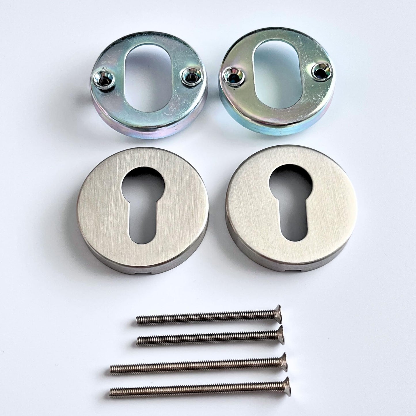 R1 PZ Profilzylinder - Runde Rosetten aus Edelstahl für Innentüren