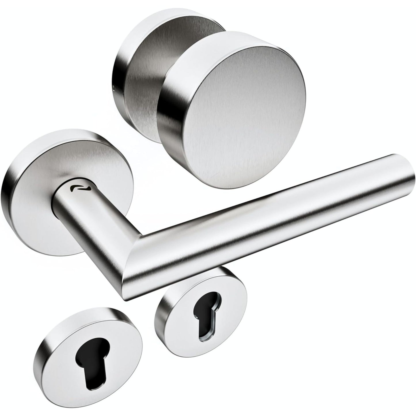 Wechselgarnitur LIVIA PZ – Edelstahl Türklinke mit festem Türknauf