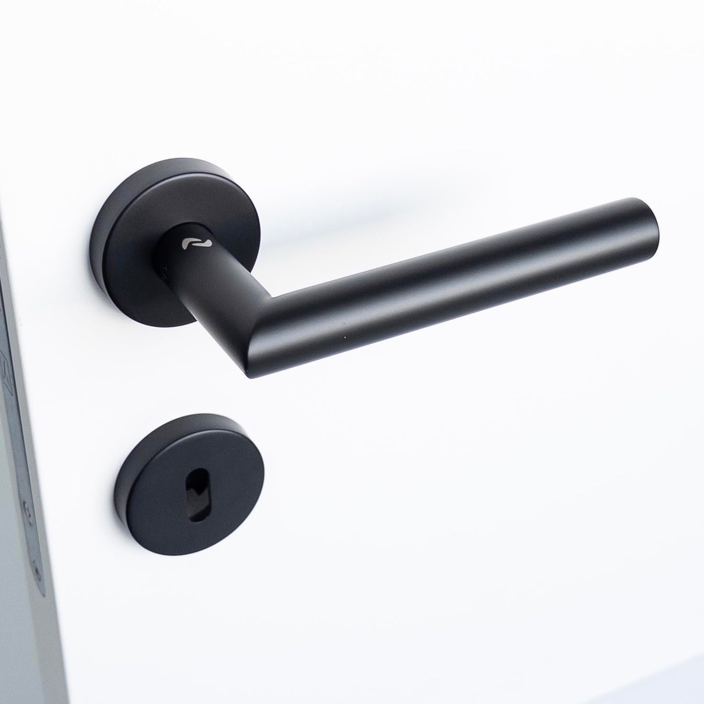 Drückergarnitur LIVIA R2 BB Buntbart Schwarz matt – Edelstahl Türklinke für Innentüren