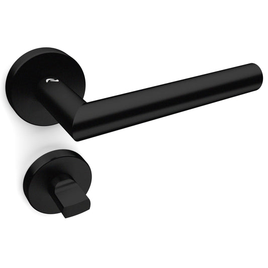 Drückergarnitur LIVIA R2 WC Bad Schwarz matt – Elegante Edelstahl Türklinke für Innentüren