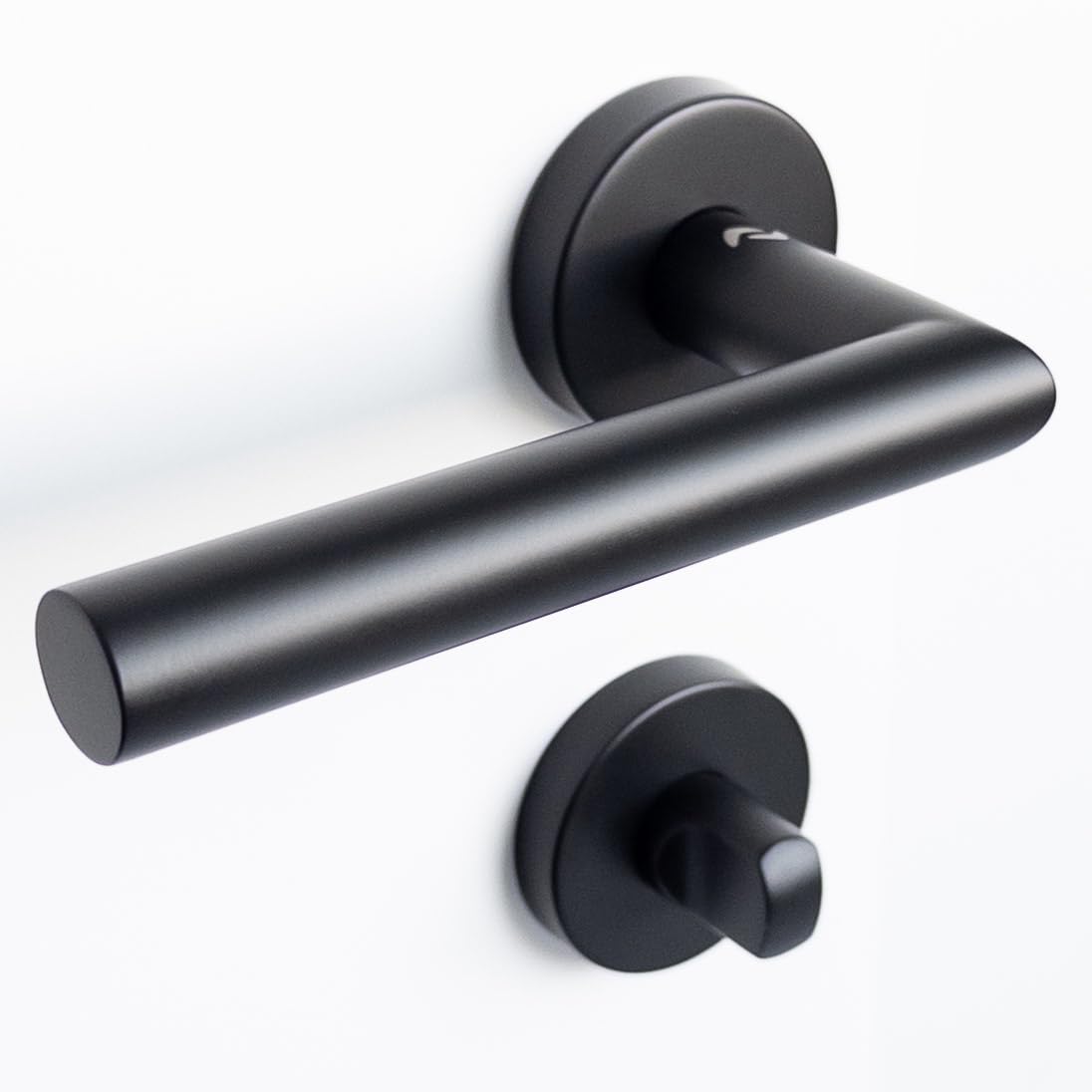 Drückergarnitur LIVIA R2 WC Bad Schwarz matt – Elegante Edelstahl Türklinke für Innentüren
