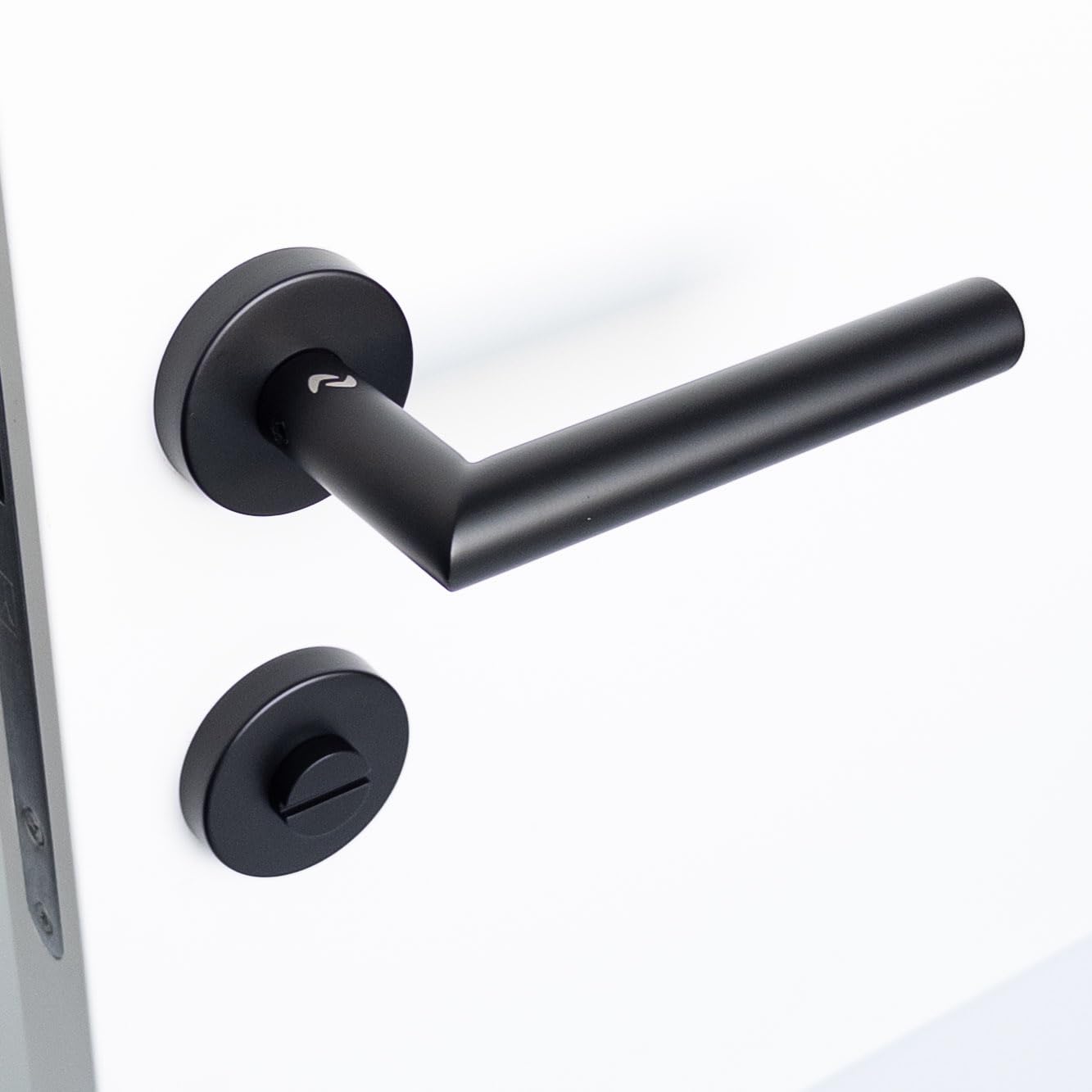 Drückergarnitur LIVIA R2 WC Bad Schwarz matt – Elegante Edelstahl Türklinke für Innentüren